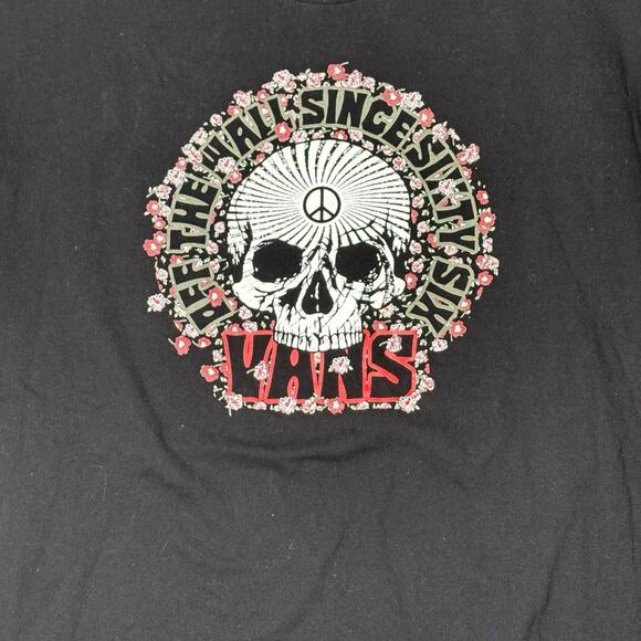 VANS Off The Wall Since 1966 T-shirt Men's Size XL Black Skull Peace - Picture 2 of 6